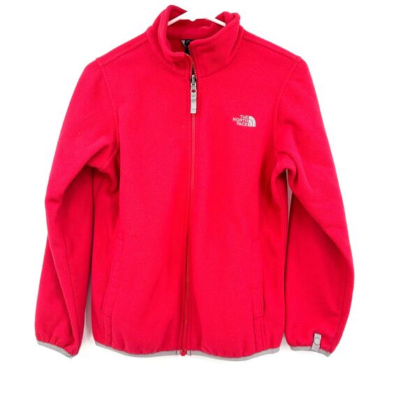The North Face Size‎ Large Girls Jacket Pink Fleece Full Zip Back to School Coat - Picture 1 of 5